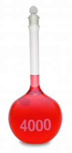 KIMBLE KIMAX Heavy duty volumetric wide-mouth flask with glass stopper DWK92812G-4000-1EA