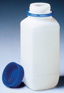 BRAND square bottle with tamper-proof screw cap, PE-HD BR130414-1EA